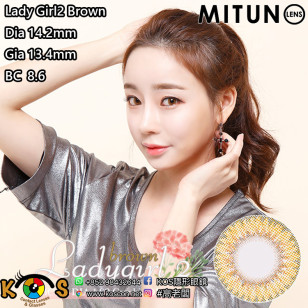 Mitunolens Lady Girl2 Brown レディーガール2ブラウン 1ヶ月用 14.2mm